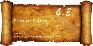 Ginter Edina névjegykártya